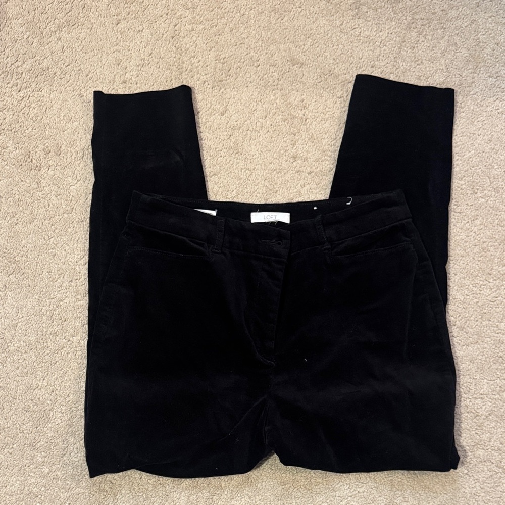 LOFT Classic Black velvet Pants
